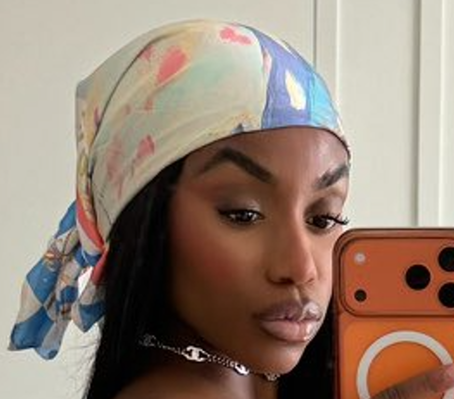 Big Black Ass Teases in Tight Swimsuit Selfie